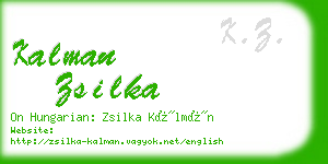 kalman zsilka business card